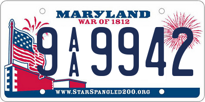 MD license plate 9AA9942