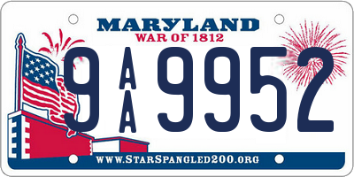 MD license plate 9AA9952