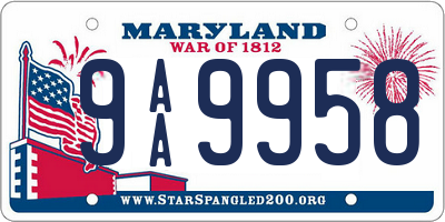 MD license plate 9AA9958