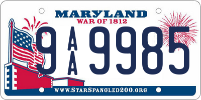 MD license plate 9AA9985