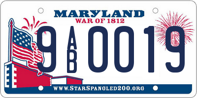 MD license plate 9AB0019