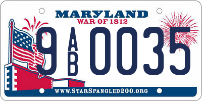 MD license plate 9AB0035