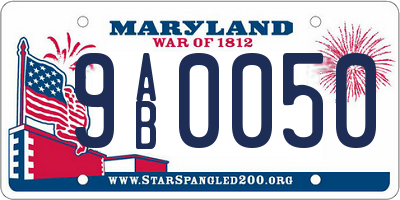 MD license plate 9AB0050
