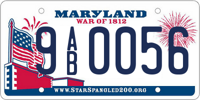 MD license plate 9AB0056