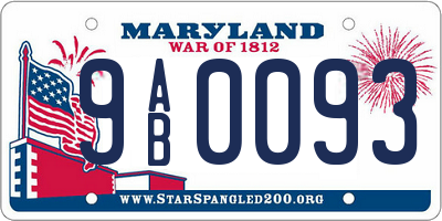 MD license plate 9AB0093