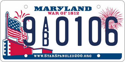 MD license plate 9AB0106