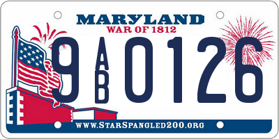 MD license plate 9AB0126