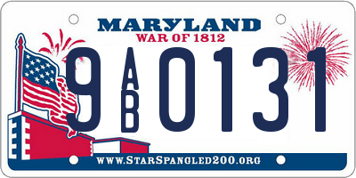 MD license plate 9AB0131