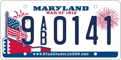 MD license plate 9AB0141