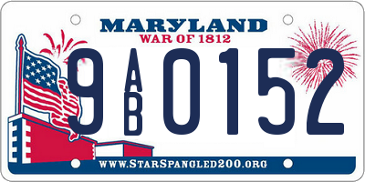 MD license plate 9AB0152