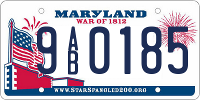 MD license plate 9AB0185