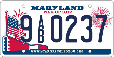 MD license plate 9AB0237
