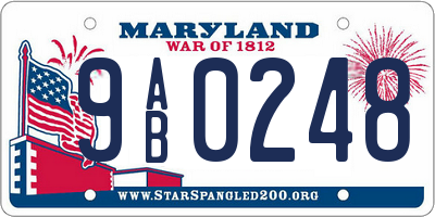 MD license plate 9AB0248