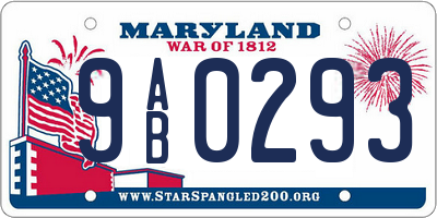 MD license plate 9AB0293
