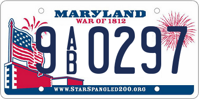 MD license plate 9AB0297