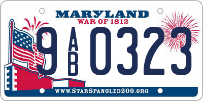 MD license plate 9AB0323
