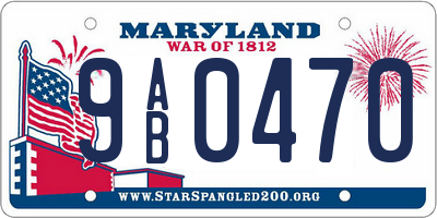 MD license plate 9AB0470