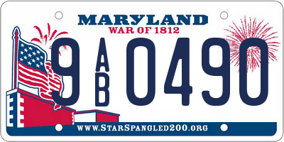 MD license plate 9AB0490