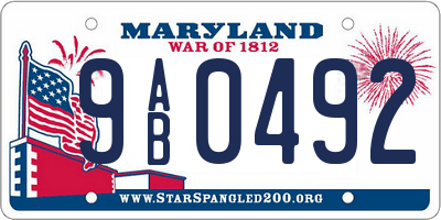 MD license plate 9AB0492