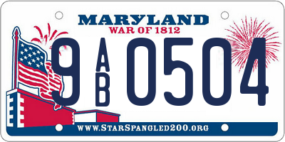 MD license plate 9AB0504