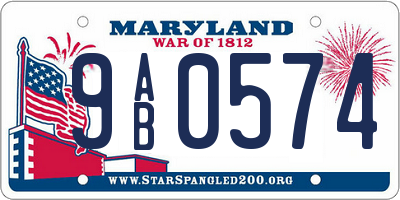 MD license plate 9AB0574