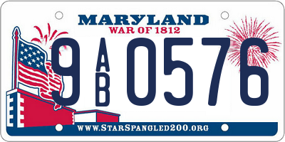 MD license plate 9AB0576