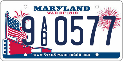MD license plate 9AB0577