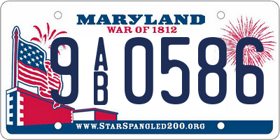 MD license plate 9AB0586