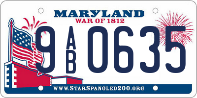 MD license plate 9AB0635