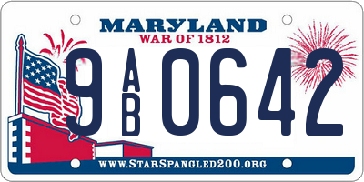 MD license plate 9AB0642
