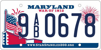 MD license plate 9AB0678