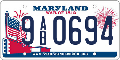 MD license plate 9AB0694