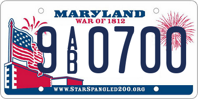 MD license plate 9AB0700