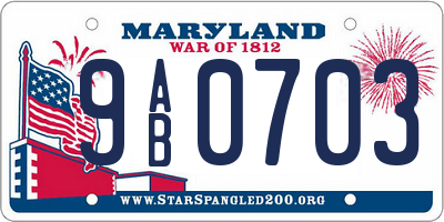 MD license plate 9AB0703