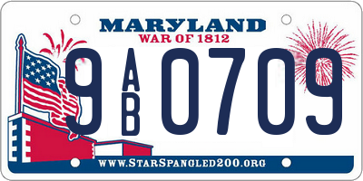 MD license plate 9AB0709