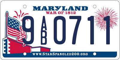 MD license plate 9AB0711