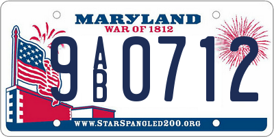 MD license plate 9AB0712