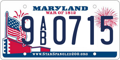 MD license plate 9AB0715