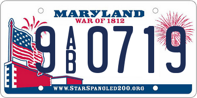 MD license plate 9AB0719