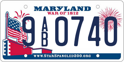 MD license plate 9AB0740