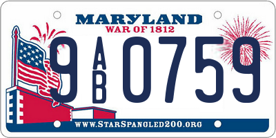 MD license plate 9AB0759
