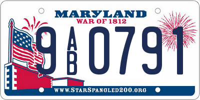 MD license plate 9AB0791