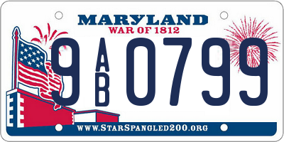 MD license plate 9AB0799