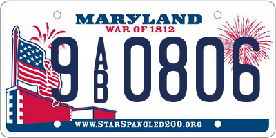 MD license plate 9AB0806