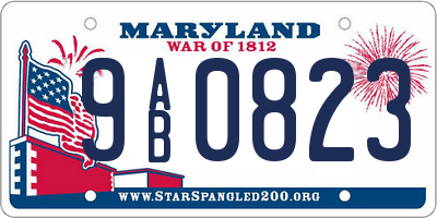 MD license plate 9AB0823