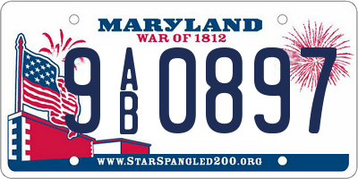 MD license plate 9AB0897