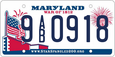 MD license plate 9AB0918