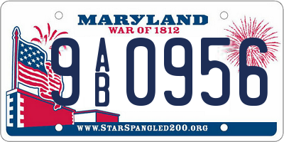 MD license plate 9AB0956