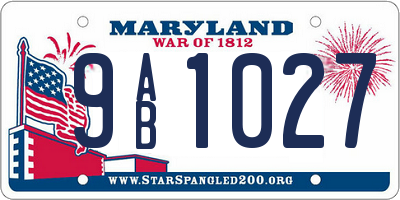 MD license plate 9AB1027