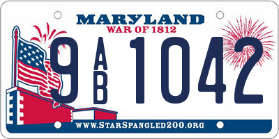 MD license plate 9AB1042
